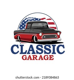 premium Classic Pickup car illustration vector