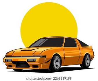 premium classic super car vector illustration

