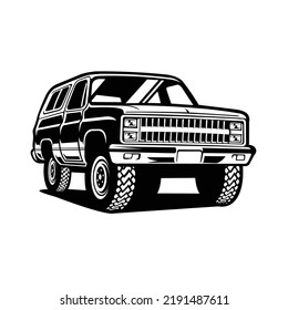 Premium classic SUV truck silhouette vector isolated