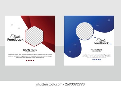 Feedback de cliente premium, design de modelo de depoimento de cliente