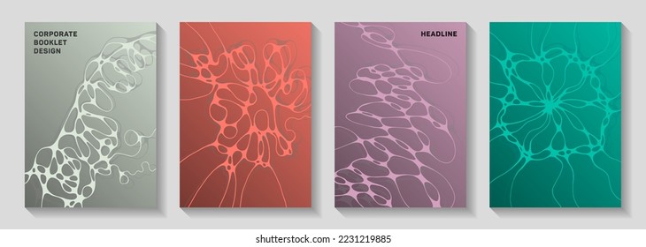 Premium club party posters. Doodle waves flow backgrounds. Modern title page vector templates. Disco party posters and banners fluid wavy graphic design.