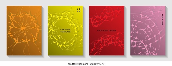 Premium club party posters. Overlapping curve lines weave backgrounds. Vibrant magazine vector layouts. Disco party posters and banners fluid wavy graphic design.