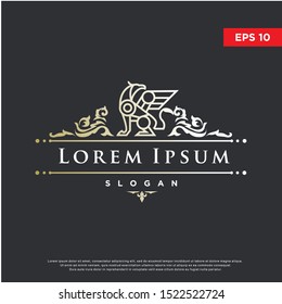 premium coat of arms griffin logo. luxurious icon, template design