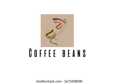 Premium Coffee beans Label, Coffee Badge, Coffee Emblem. Sign for Restaurant, Cafe, Shop. Vector illustration.