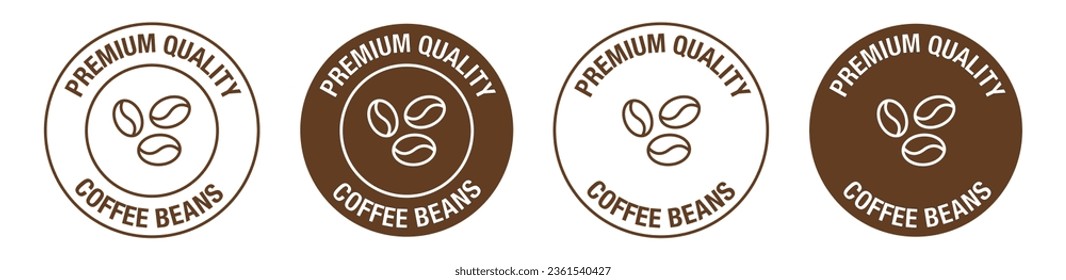 Premium-Kaffeebohnen-Vektorsymbol in brauner Farbe
