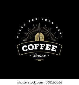 Premium Coffee Label, Coffee Badge, Coffee Emblem. Sign for Restaurant, Cafe, Shop. Vector illustration.