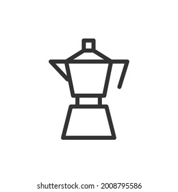 Premium coffee line icon for app, web and UI. Vector stroke sign isolated on a white background. Outline icon of coffee in trendy style.