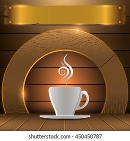 Premium coffee logo.Background for coffee shop.