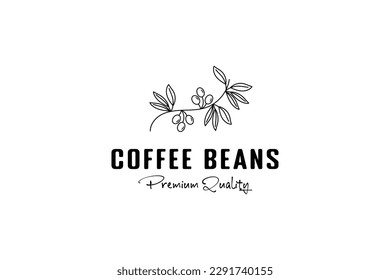 premium coffee plant logo inspiration with leaves for caffe