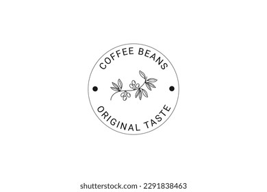 premium coffee plant logo inspiration with leaves for caffe