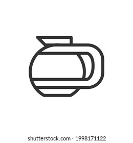 Premium coffee pot line icon for app, web and UI. Vector stroke sign isolated on a white background. Outline icon of coffee pot in trendy style.