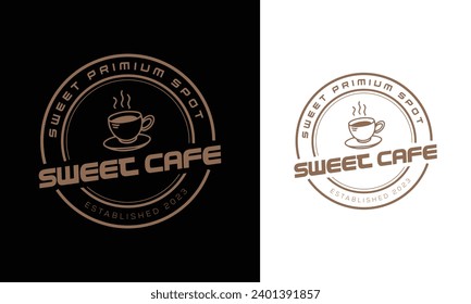 Premium coffee shop logo. Arabica cappuccino emblem. Vector illustration.