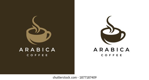 Logo des Premium-Coffee-Shops. Cafe-Mug-Ikone. Latte Aroma-Symbol. Espresso-Tasse-Schild. Arabica Cappuccino Emblem. Vektorgrafik.
