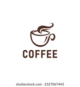 Premium coffee shop logo. Cafe mug icon.hot drink cup sign. emblem. Coffee icon.