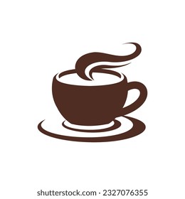 Premium coffee shop logo. Cafe mug icon.hot drink cup sign. emblem. Coffee icon.