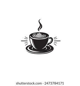 Premium coffee shop logo. Cafe mug icon.hot drink cup sign. emblem. Coffee icon.