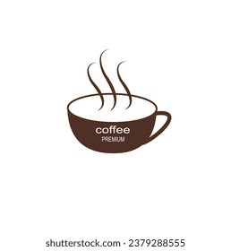 Premium coffee shop logo. coffee cup icon