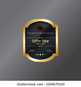 PREMIUM COFFEE SHOP LOGOS WITH THE 3D CONCEPT AND GOLD COLOR