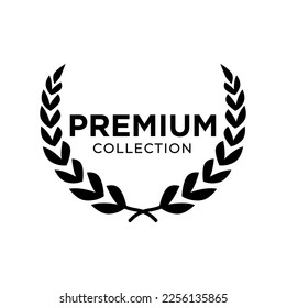 Premium Collection black  frame, black badges and labels, logo design