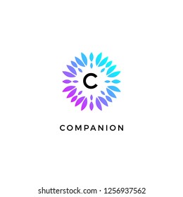 Premium Color Leaves letter C initials logo Design Template