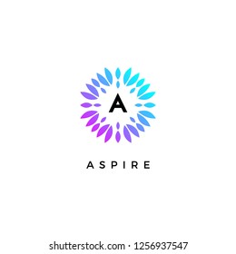 Premium Color Leaves letter A initials logo Design Template