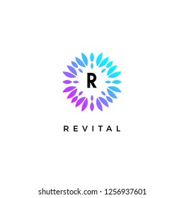 Premium Color Leaves letter R initials logo Design Template