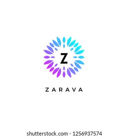 Premium Color Leaves letter Z initials logo Design Template