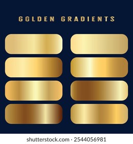 Premium Color Palette collection of golden gradients