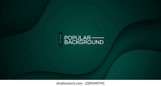 Fondo abstracto ondulado de color premium con color verde oscuro gradiente sobre el fondo. Vector Eps10