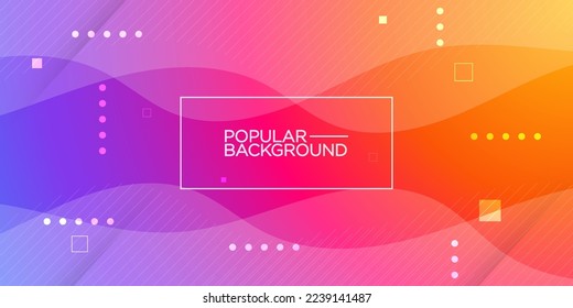 premium colorful wavy abstract wide background with gradient color purple,orange and pink combination soft color on background. Eps10 vector