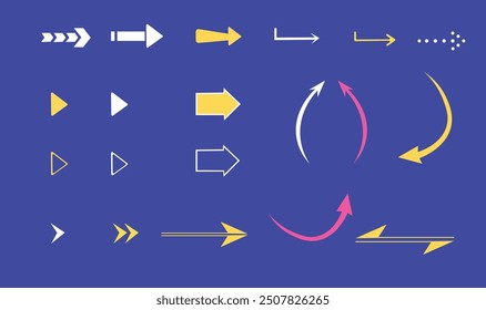 Premium colourful arrows set design vector for use.