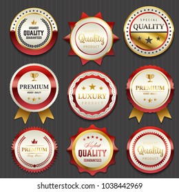 Premium Commercial golden  badge labels collection,vector illustration