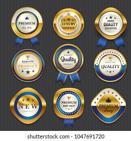 Premium Commercial golden  badge labels collection,vector illustration