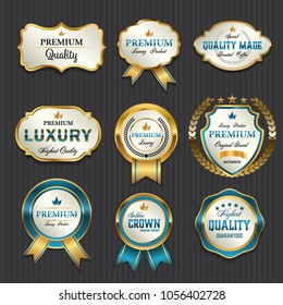 Premium Commercial golden  badge labels collection,vector illustration