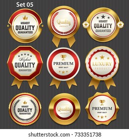 Premium COmmercial golden badge labels collection,vector illustration