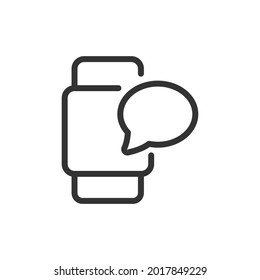 Premium communication line icon for app, web and UI. Vector stroke sign isolated on a white background. Outline icon of communication in trendy style.