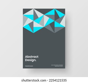 Premium company cover A4 vector design template. Original geometric shapes corporate brochure concept.