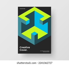Premium company identity A4 vector design concept. Abstract geometric tiles book cover illustration.