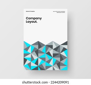 Premium company identity design vector layout. Trendy mosaic shapes pamphlet template.