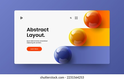 Premium company identity vector design illustration. Abstract 3D spheres book cover concept.