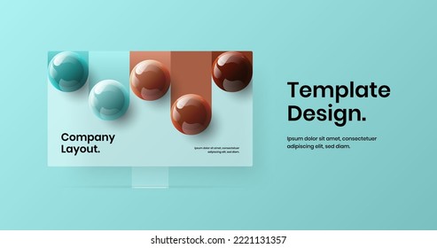 Premium computer display mockup banner illustration. Clean web project design vector layout.