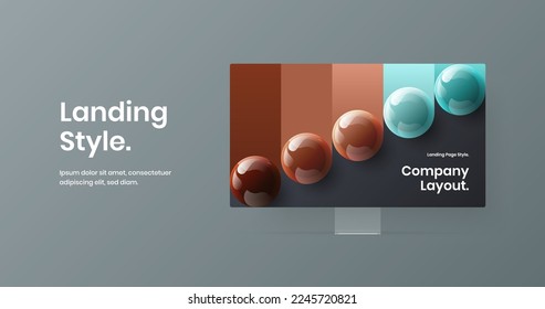 Premium computer display mockup site screen layout. Original web project design vector concept.