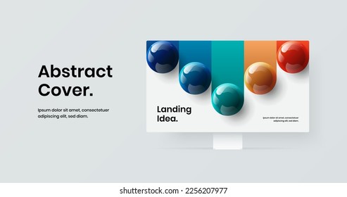 Premium computer display mockup web banner template. Amazing site screen vector design concept.