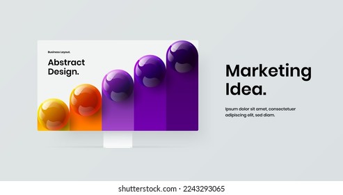 Premium computer monitor mockup site concept. Vivid web project vector design layout.