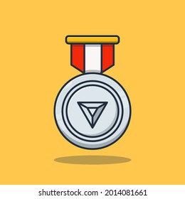 Premium concept silver medal achievement vector illustration design