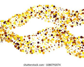 Premium confetti circle decoration for card background, holiday vector illustration. Childish color round confetti dots, circles chaotic scatter, trendy rich bokeh background.