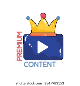 Premium content doodle vector outline Sticker. EPS 10 file