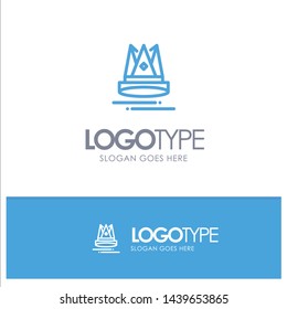 Premium, Content, Education, Marketing Blue Outline Logo Place for Tagline