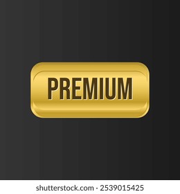 Premium content golden glossy button icon label design vector