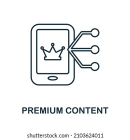 Icono de Contenido Premium. Elemento Line de la colección de marketing de contenido. Signo de icono de contenido Premium lineal para diseño web, infografías y más.